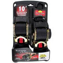 Erickson Rachet Straps - 2 Pack, 2" x 10', Black Webbing, 3,300 lb. Capacity