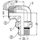 1/4 MALE OFS X 1/4 MALE O-RING BOSS 90 DEG; - STRAIGHT THREAD ELBOW - STEEL
