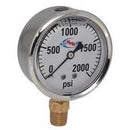 2000 PSI LIQUID FILLED  / STAINLESS GAUGE - 2-1/2" DIAMETER