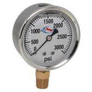 3000 PSI LIQUID FILLED  / STAINLESS GAUGE - 2-1/2" DIAMETER