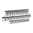 37 Piece 1/2" Drive 12 Point Standard and Deep Metric Socket Set