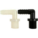 1/2 INCH X 3/4 INCH MNPT X HOSE BARB  POLY ELBOW - 90