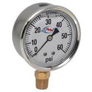 60 PSI LIQUID FILLED  / STAINLESS GAUGE - 4" DIAMETER