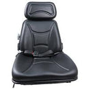 UNIVERSAL AG / INDUSTRIAL SUSPENSION SEAT WITH SEATBELT & HEADREST - BLACK VINYL