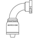 CODE 61 FLANGE 90 DEGREE BEND WITH 1 INCH THREAD FOR 3/4 INCH HOSE