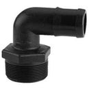 1/2 INCH X 3/8 INCH MNPT X HOSE BARB  POLY ELBOW - 90