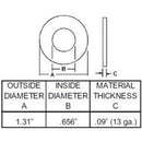 SPINDLE WASHER 1.31 ODX.656 ID