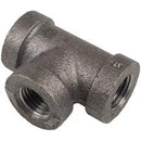 3/8 INCH FNPT X FNPT X FNPT  BLACK IRON TEE