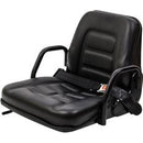UNIVERSAL FOLDING SEAT -  FOR FORK LIFTS & INDUSTRIAL EQUIPMENT - BLACK VINYL