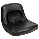 HIGH-BACK STEEL PAN SEAT FOR LAWN & GARDEN APPLICATIONS - BLACK VINYL