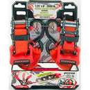 2 PACK - 1.25" X 8' SLIDING RATCHET STRAPS WITH CAP LOCK HOOKS - 2000 LB. CAPACITY