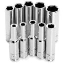 6PT SAE DW SKT SET - 10PC DR X 1/4"