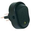 OVAL ROCKER WITH GREEN LED 16A 12V