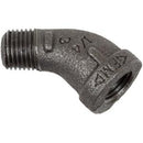 1/4 INCH X 1/4 INCH MNPT X FNPT  BLACK IRON STREET ELBOW - 45