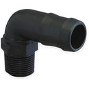 1/4" MALE THREAD X 3/8"  HOSE BARB  POLY ELBOW - 90°