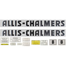 Decal Set for Allis Chalmers B - Mylar, D0755 - Quality Farm Supply